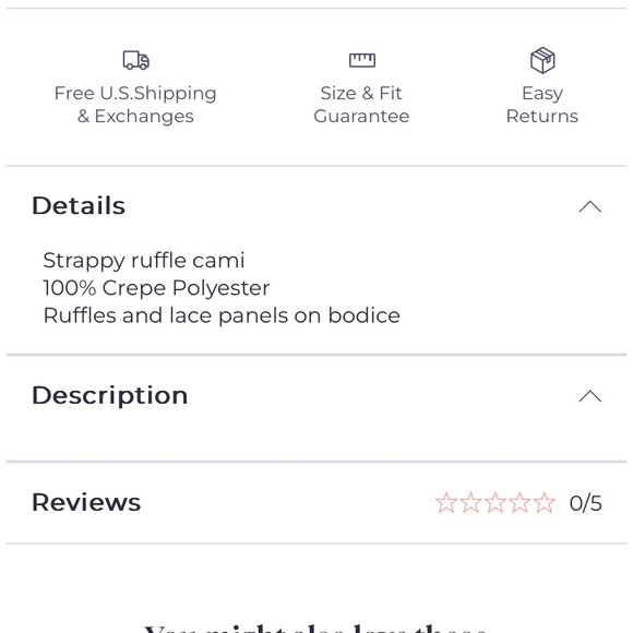 NWT Adore Me Bay Lake Cami Black Ruffle Work Top Size 2x - Picture 12 of 13